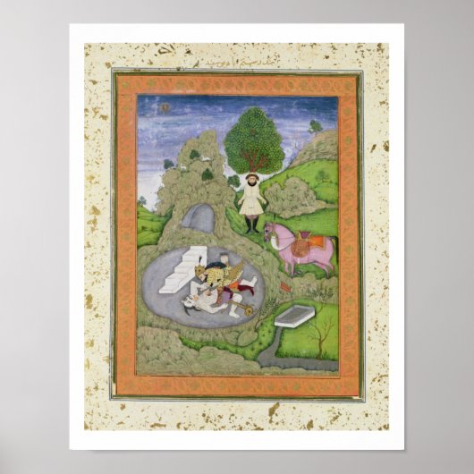 Rustam, der den weißen Dämon tötet, illustriert Poster (Vorne)