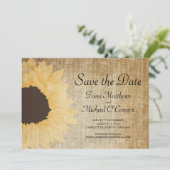 Rustc Sunflower Save the Date Einladung (Stehend Vorderseite)