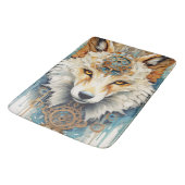 Rustclaw Steampunk Wolf Badematte (Schrägansicht)