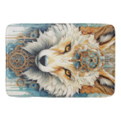 Rustclaw Steampunk Wolf Badematte (Vorderseite)