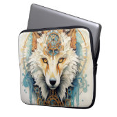 Rustclaw Steampunk Wolf Laptopschutzhülle (Vorderseite Links)