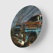 Rusted Apache Runde Wanduhr (Winkel)