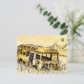 Rusted Bus v.2 Postkarte (Stehend Vorderseite)