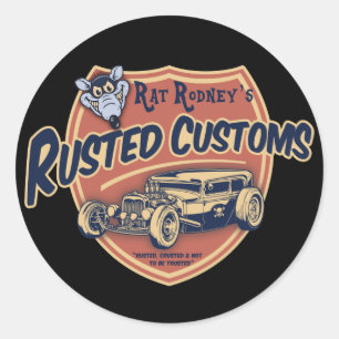 Rusted Customs II Runder Aufkleber