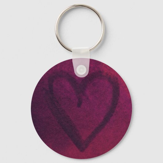 Rusted (Deep Pink) Heart Keychain Schlüsselanhänger (Vorderseite)