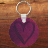 Rusted (Deep Pink) Heart Keychain Schlüsselanhänger (Vorderseite)