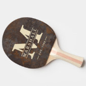 Rusted Metal Sheet Monogram & Name Overlay Tischtennis Schläger (Seitenansicht)