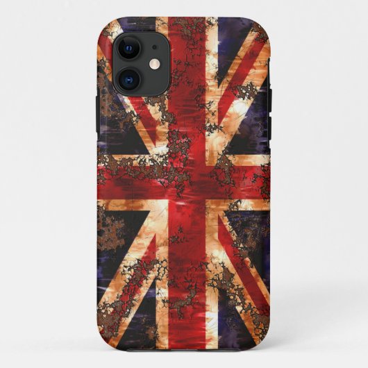 Rusted Patriotic United Kingdom Flag Case-Mate iPhone Hülle (Rückseite)