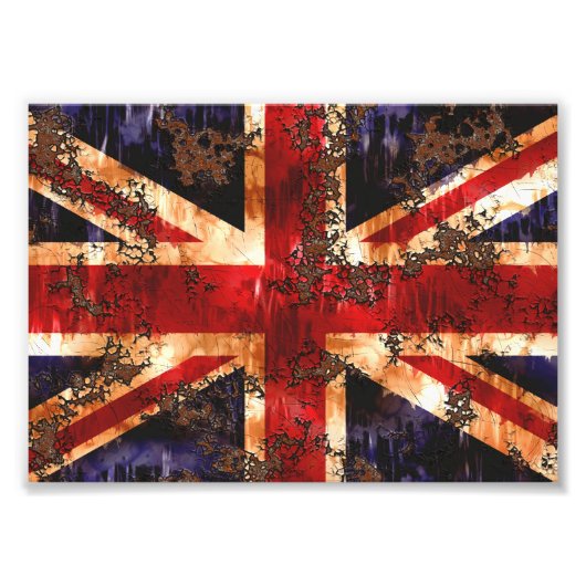 Rusted Patriotic United Kingdom Flag Fotodruck (Vorne)