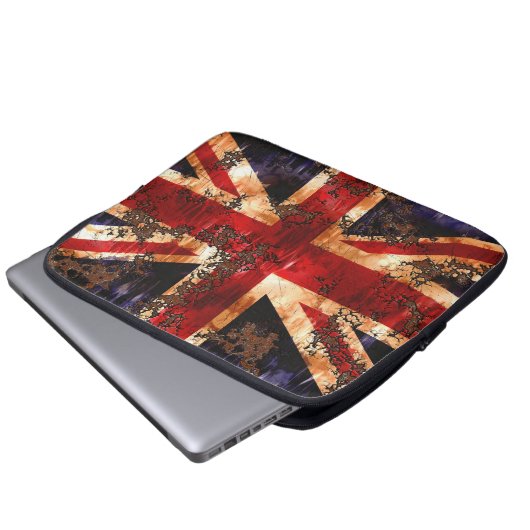 Rusted Patriotic United Kingdom Flag Laptopschutzhülle (Vorne Knopf)