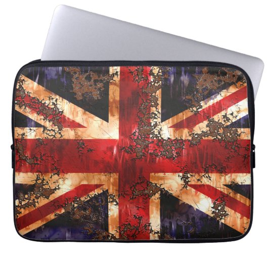 Rusted Patriotic United Kingdom Flag Laptopschutzhülle (Vorderseite)