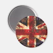 Rusted Patriotic United Kingdom Flag Magnet (Vorderseite/Rückseite)