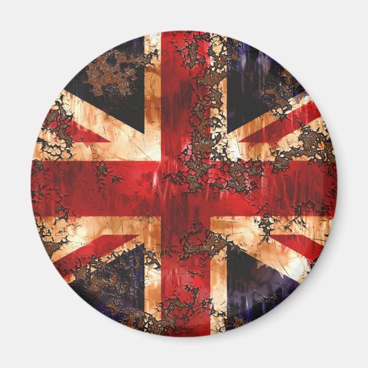Rusted Patriotic United Kingdom Flag Magnet (Vorne)