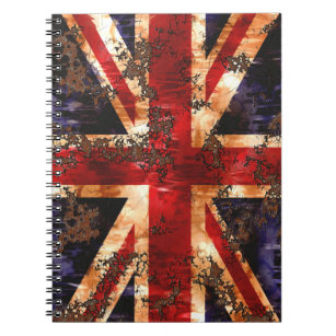 Rusted Patriotic United Kingdom Flag Notizblock