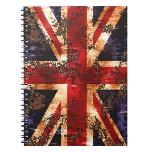 Rusted Patriotic United Kingdom Flag Notizblock (Vorderseite)
