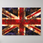 Rusted Patriotic United Kingdom Flag Poster (Vorne)