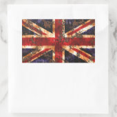 Rusted Patriotic United Kingdom Flag Rechteckiger Aufkleber (Tasche)