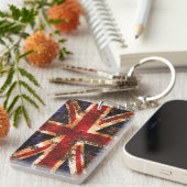 Rusted Patriotic United Kingdom Flag Schlüsselanhänger (Vorderseite rechts)