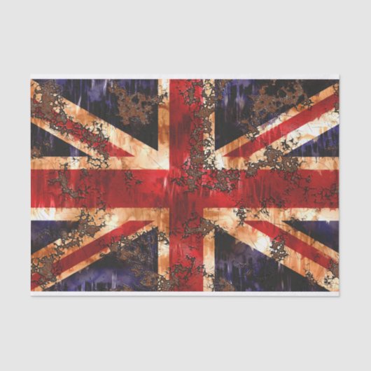 Rusted Patriotic United Kingdom Flag Seidenpapier (Vorderseite)