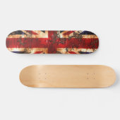 Rusted Patriotic United Kingdom Flag Skateboard (Horizontal)