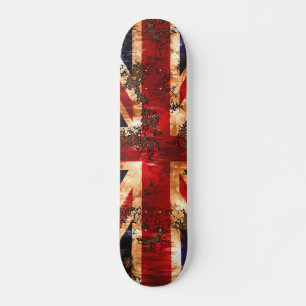 Rusted Patriotic United Kingdom Flag Skateboard