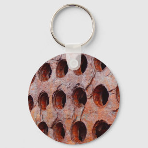 Rusted Perforated Metal Key Ring Schlüsselanhänger