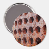 Rusted Perforated Metal Large Round Magnet (Vorderseite/Rückseite)