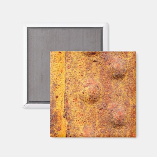 Rusted Riveted Metal Square Magnet (Vorderseite/Rückseite)