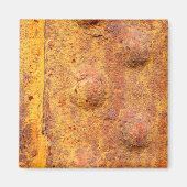 Rusted Riveted Metal Square Magnet (Vorne)
