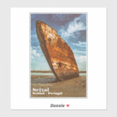 Rusted Shipwreck an einem Strand gelegen oder gest Aufkleber (Blatt)