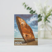 Rusted Shipwreck an einem Strand gelegen oder gest Postkarte (Stehend Vorderseite)