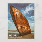 Rusted Shipwreck an einem Strand gelegen oder gest Postkarte (Vorderseite)