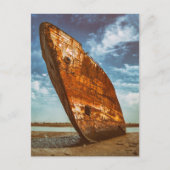 Rusted Shipwreck an einem Strand gelegen oder gest Postkarte (Vorderseite)