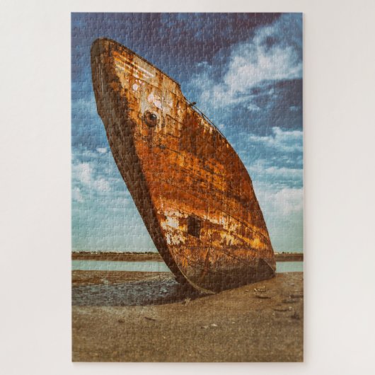 Rusted Shipwreck an einem Strand gelegen oder gest Puzzle (Vertikal)