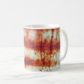 Rustetes Metall, texturierter Hintergrund. Kaffeetasse (VorderseiteRechts)