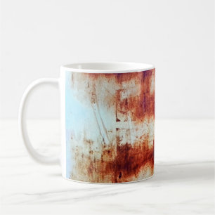 Rustetes Metall, texturierter Hintergrund. Kaffeetasse