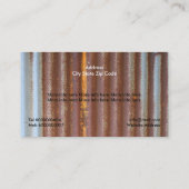 Rustgepanzerte Wellbleche, Sonderanfertigung Visitenkarte (Rückseite)