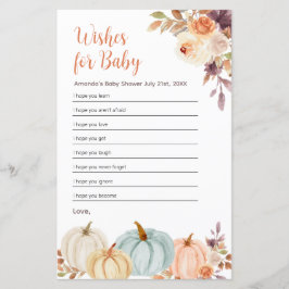 Rusti Orange Pumpkin Floral Wünsche für Baby