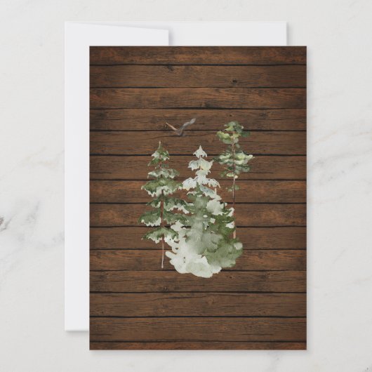 Rusti Wood Winter Animal Jingle & Mingle Forest Einladung (Rückseite)