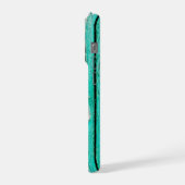 Rustic 3 Foto Collage Aquamarin Blue Green Planks iPhone Hülle (Linke Seite)