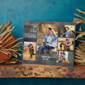 Rustic 5 Foto Collage Sie sind die One Gray Wood Fotoplatte (Seite)