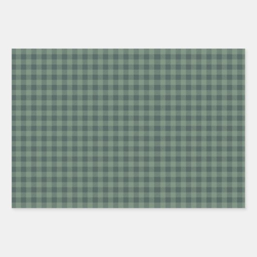 Rustic 6 Foto Monogram PEACE LIEBE JOY Kariert Geschenkpapier Set (Vorderseite 2)