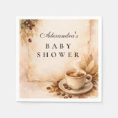 Rustic A Baby Is Brewing Coffee Baby Shower Serviette (Vorderseite)