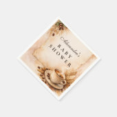 Rustic A Baby Is Brewing Coffee Baby Shower Serviette (Ecke)