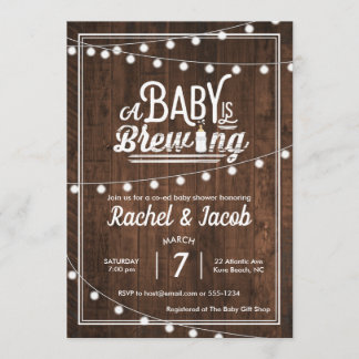 Rustic A Baby ist das Brechen einer Babydusche Einladung
