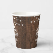 Rustic A Baby wird Baby Shower Fevor Label Pappbecher (Links)