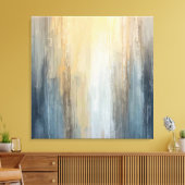 Rustic Abstract Blue Brown Yellow Stripe Leinwanddruck (Insitu (Wohnzimmer))