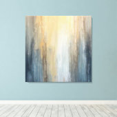 Rustic Abstract Blue Brown Yellow Stripe Leinwanddruck (Insitu (Holzboden))