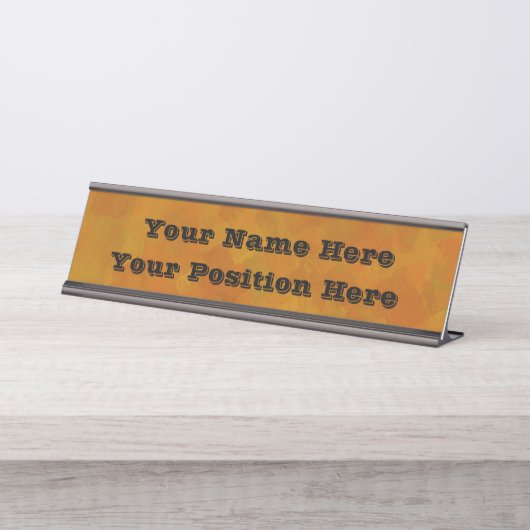 Rustic Abstract Modern Contemporary Geometric Art Schreibtischnamensplakette (Vorderseite )