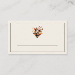 Rustic Acorn Floral Ivory Fall Place Cards Platzkarte